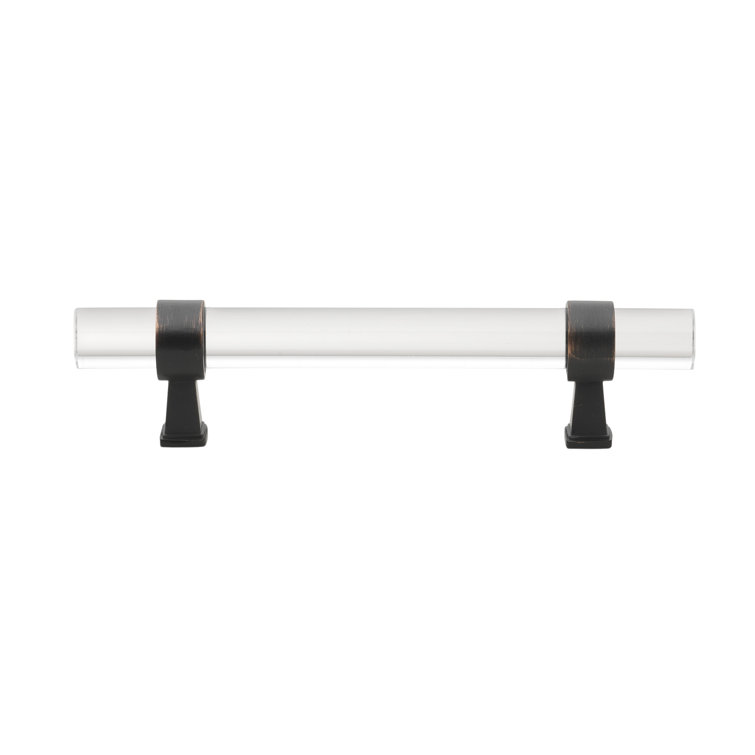 7-Inch Clear Acrylic Bar Pull with Oil Rubbed Bronze Mounts