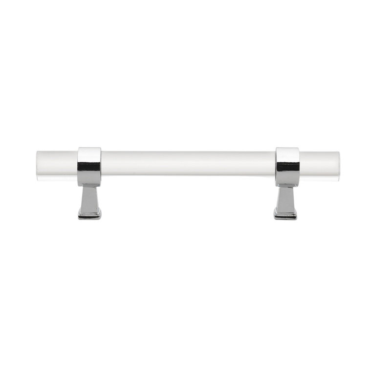 6-Inch Clear Acrylic and Polished Chrome Bar Pull