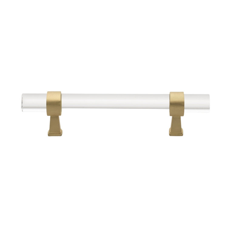 5-1/16" Clear Acrylic Bar Pull with Satin Gold Finish