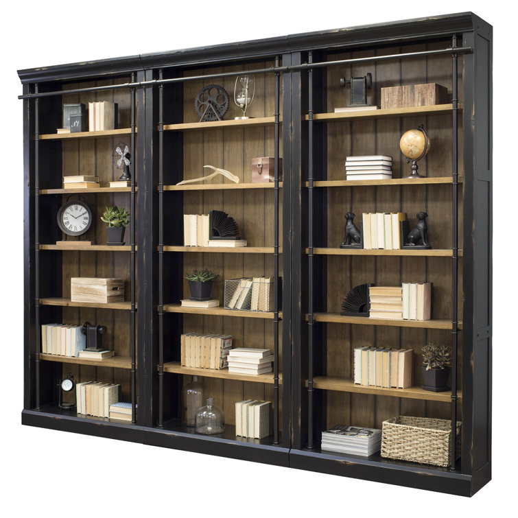 Toulouse Aged Ebony and Warm Honey Adjustable Bookcase