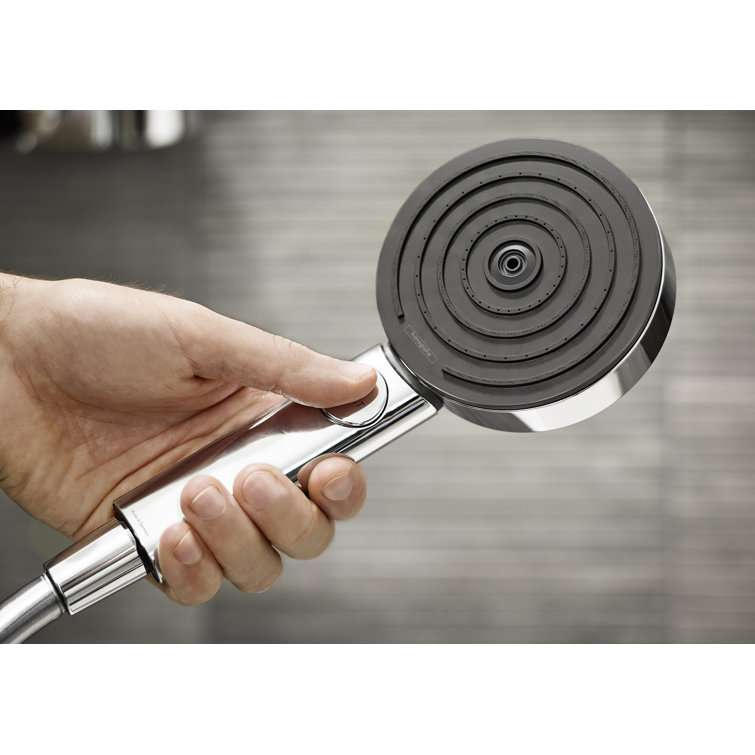 Chrome Adjustable Multi-head Handheld Shower with Pulse and Rain Modes