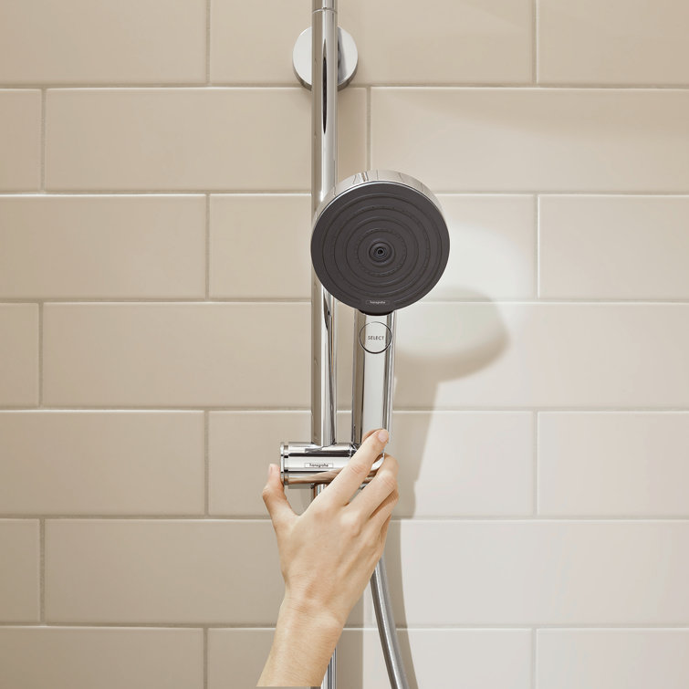 Modern 24" Matte Black Adjustable Wall Mounted Shower Set with 3-Jet Pulse Rain