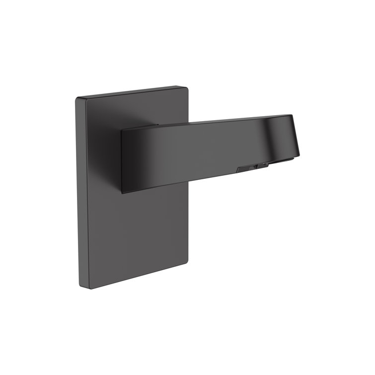Matte Black Wall-Mounted Shower Arm, 4-Inch