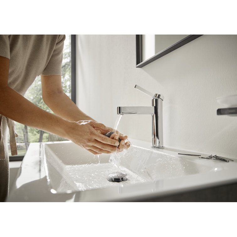 Modern Elegance Chrome Black Single-Hole Faucet with Ceramic Disc Valve