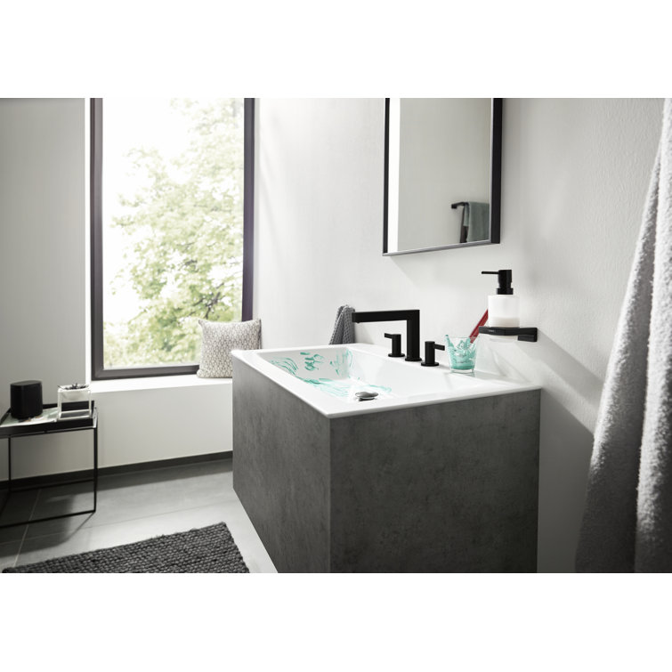 Modern Matte Black Widespread Brass Bathroom Faucet