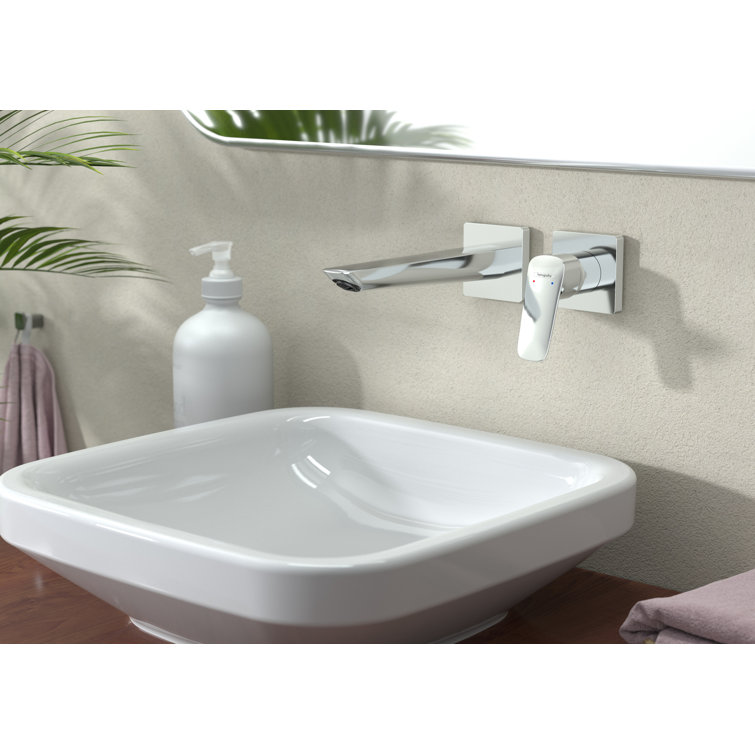 Chrome Wall-Mounted Single-Handle Brass Faucet