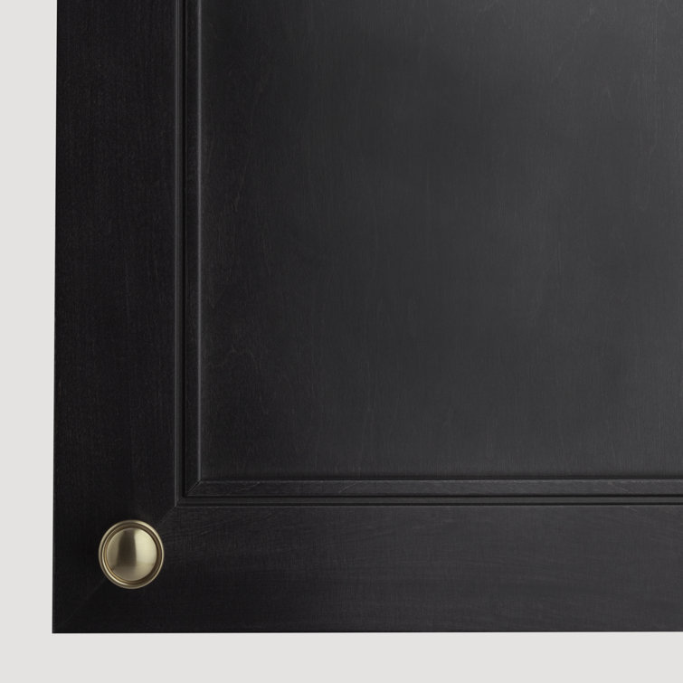 Brushed Brass Round Knob with Mounting Hardware