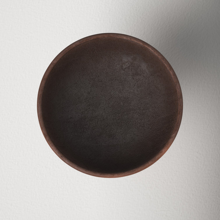 Handmade Terracotta Oval Decorative Bowl with Pedestal Base