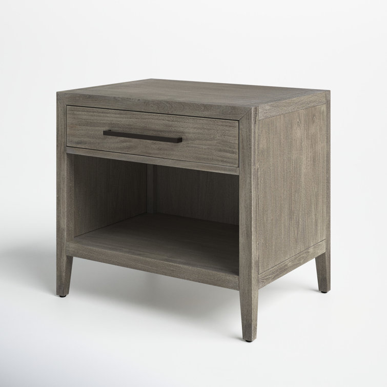 Ariella Light Gray Mahogany 1-Drawer Nightstand