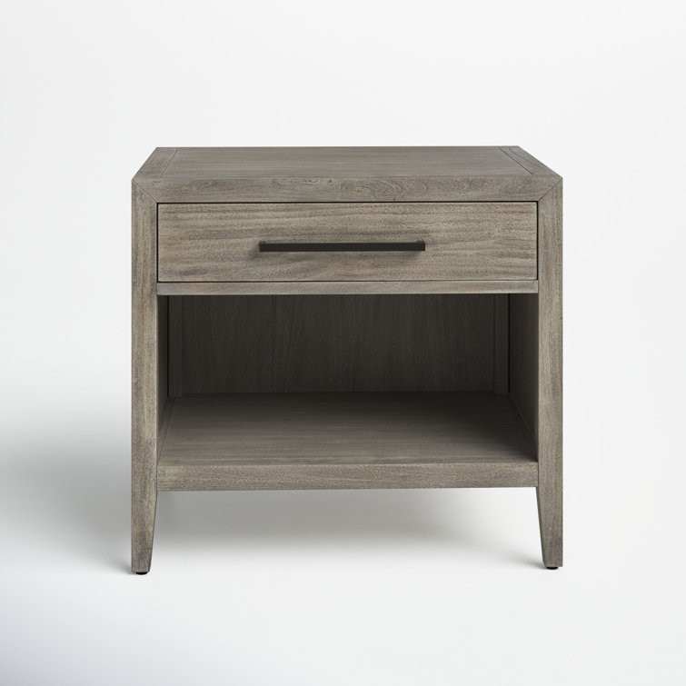 Ariella Light Gray Mahogany 1-Drawer Nightstand