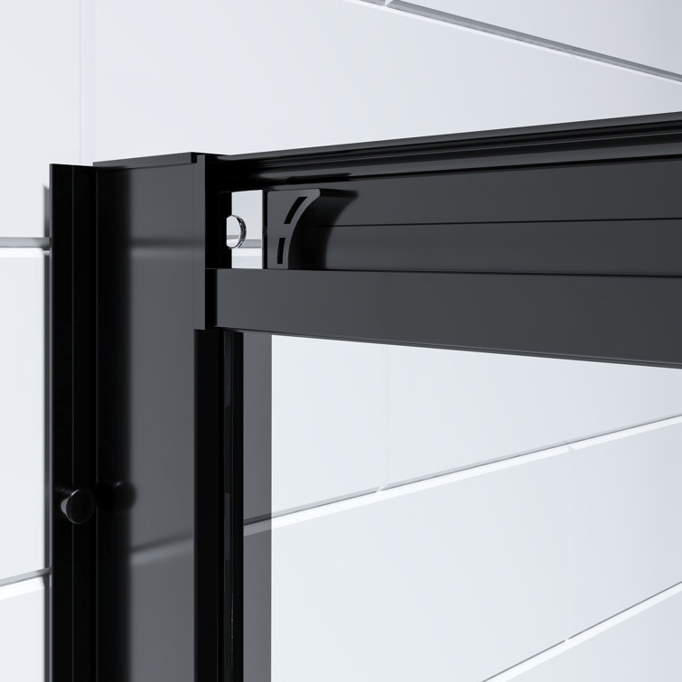 Cyrus 36" Black Aluminum Framed Sliding Shower Enclosure