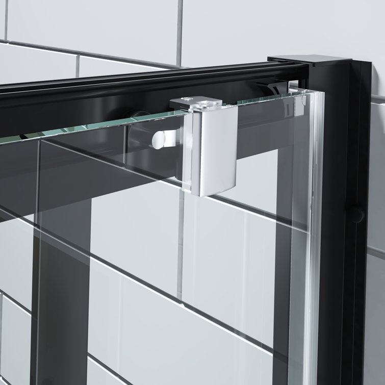 Cyrus 36" Black Aluminum Framed Sliding Shower Enclosure