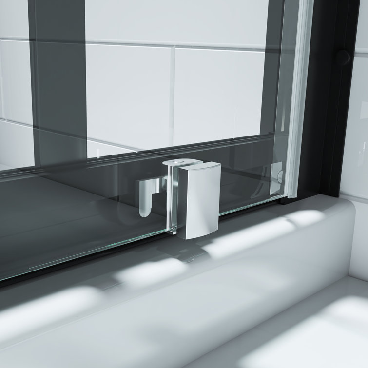 Cyrus 36" Black Aluminum Framed Sliding Shower Enclosure