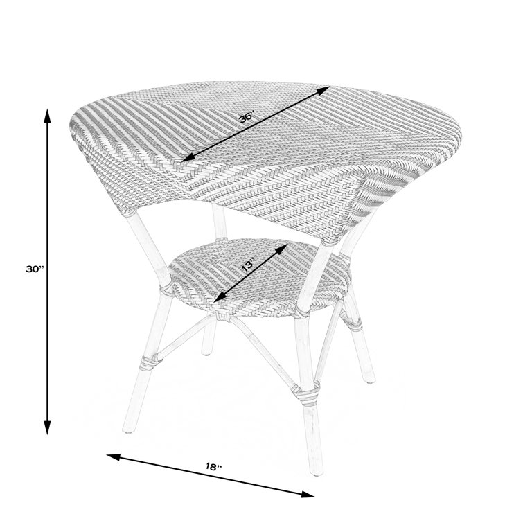 Ciel Black and Beige Rattan Dining Table