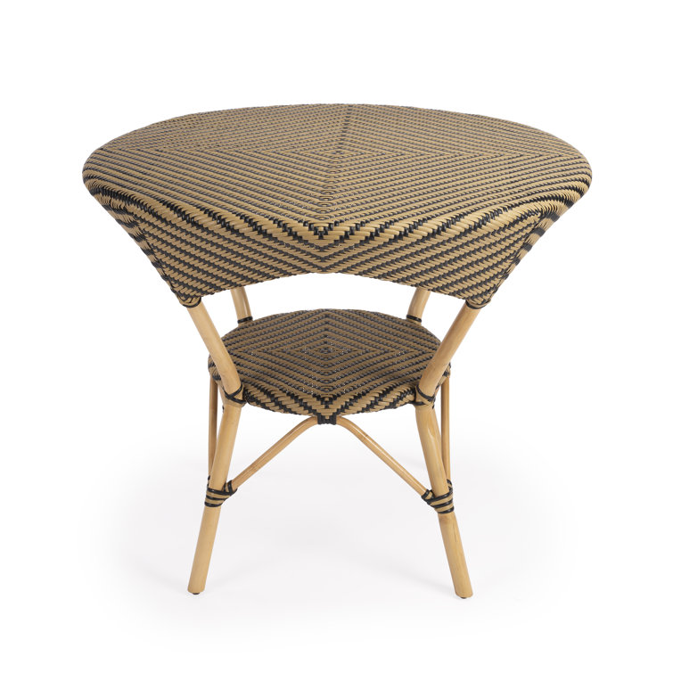 Ciel Black and Beige Rattan Dining Table