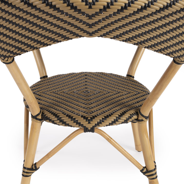 Ciel Black and Beige Rattan Dining Table