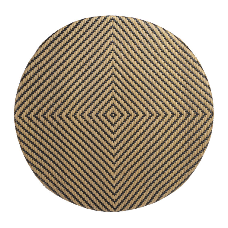 Ciel Black and Beige Rattan Dining Table