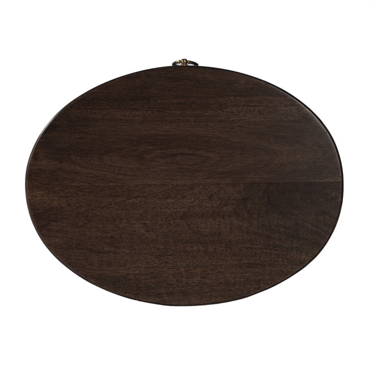 Carnolitta Modern Round Wood & Metal End Table with Storage
