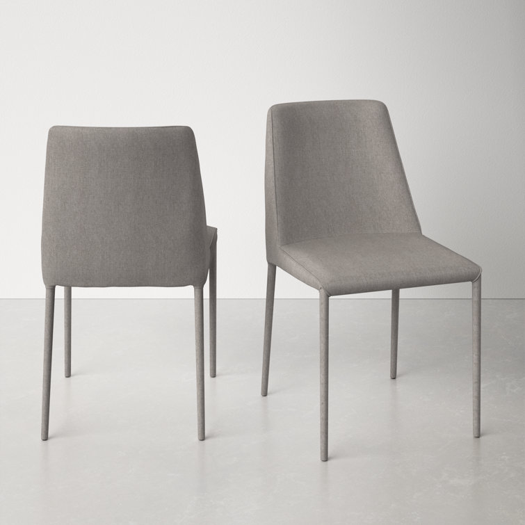 Gray Upholstered Metal Frame Side Chair Set of 2
