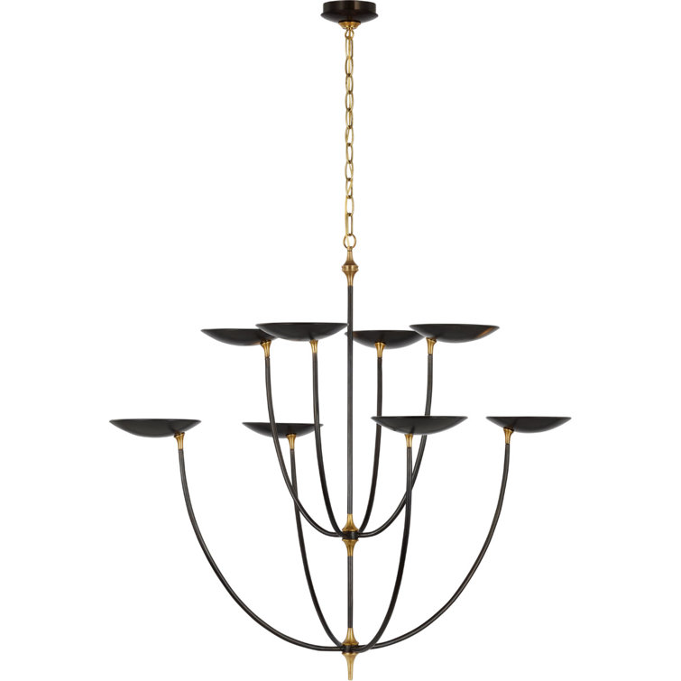 Keira Bronze and Brass Floral-Inspired Chandelier