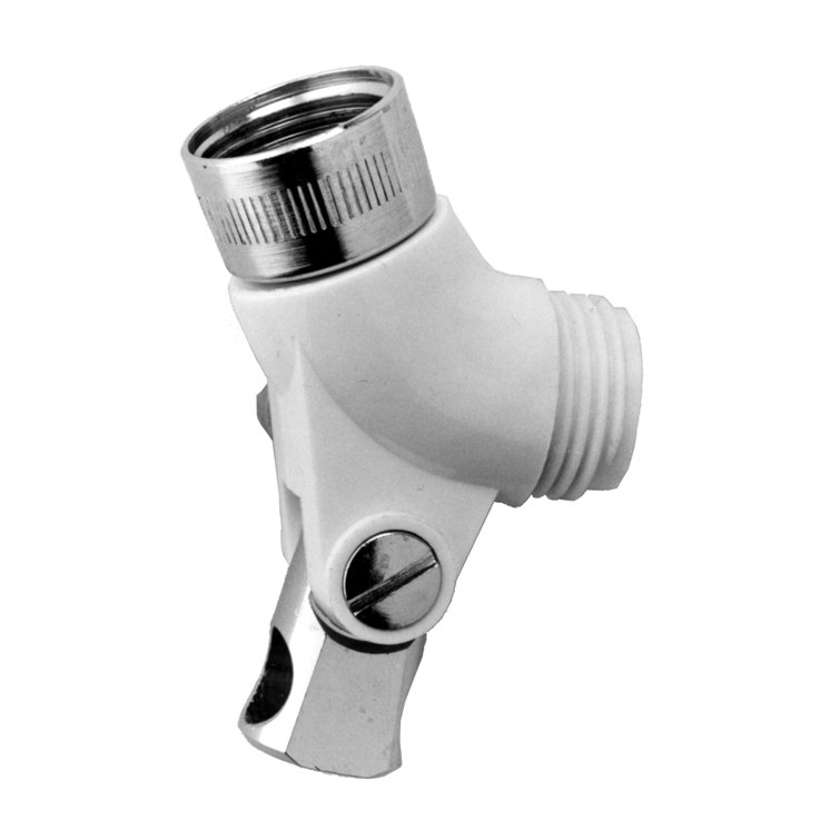Versatile White and Chrome Plastic Swivel Connector