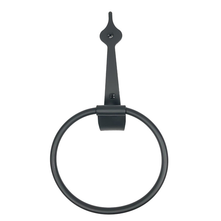 Black Iron 6'' Traditional Spear Design Towel Ring