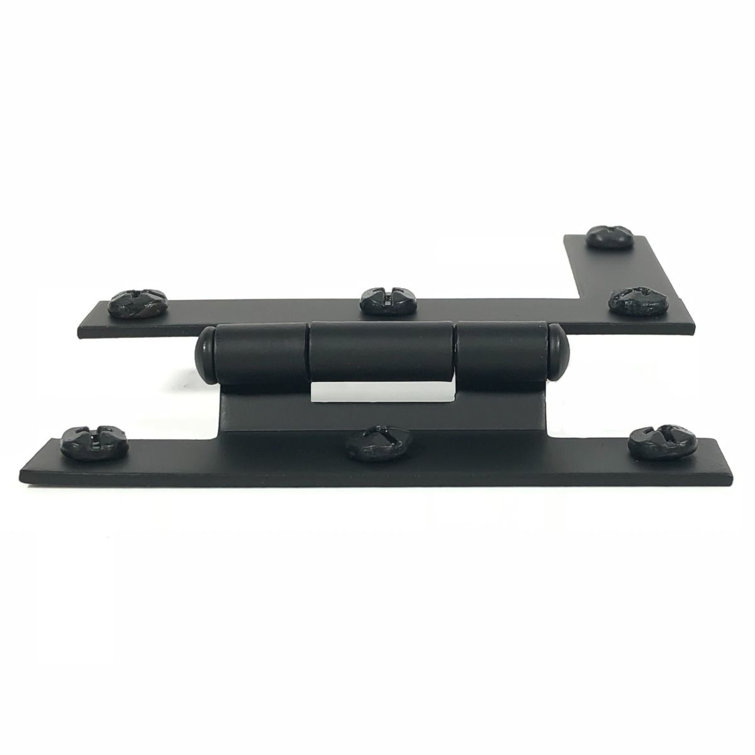 Black Smooth Iron 3" HL Cabinet Hinge with Screws