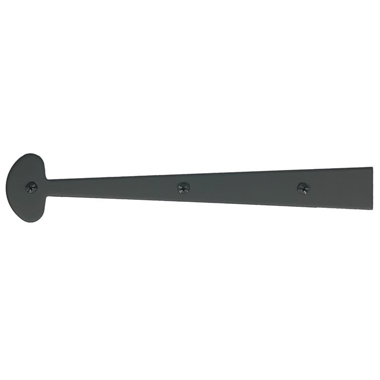 12" Matte Black Steel Decorative Bean Strap Hinge