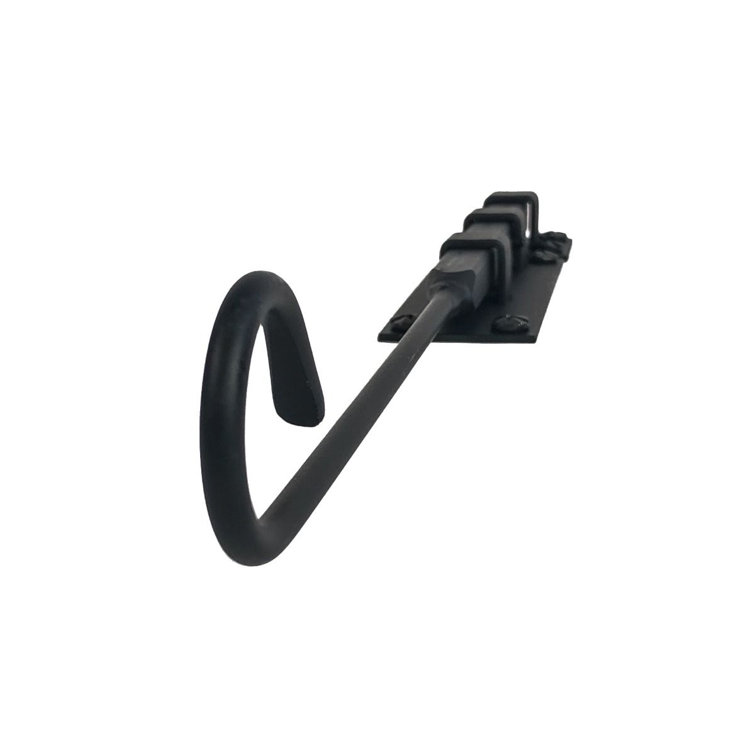 12" Matte Black Forged Iron Cane Bolt Latch