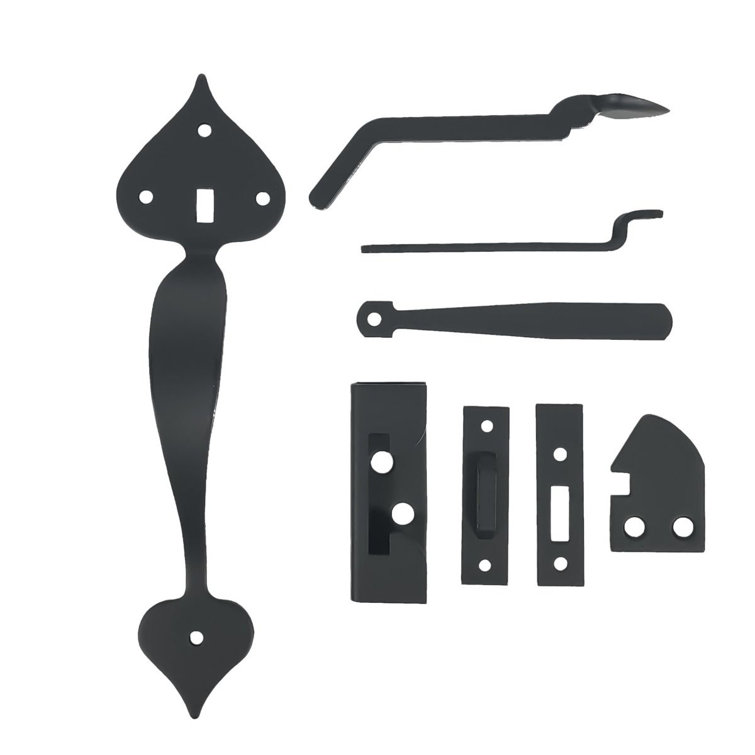 Black Matte Iron Heart Design Rim Latch Set