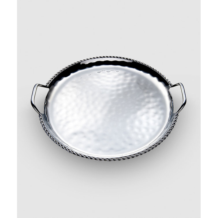 Paloma Round Stainless Steel Tray with Handles