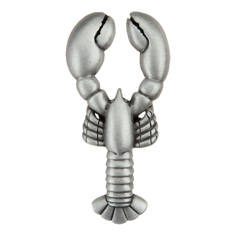 Antique Pewter Lobster Cabinet Knob with Mounting Hardware