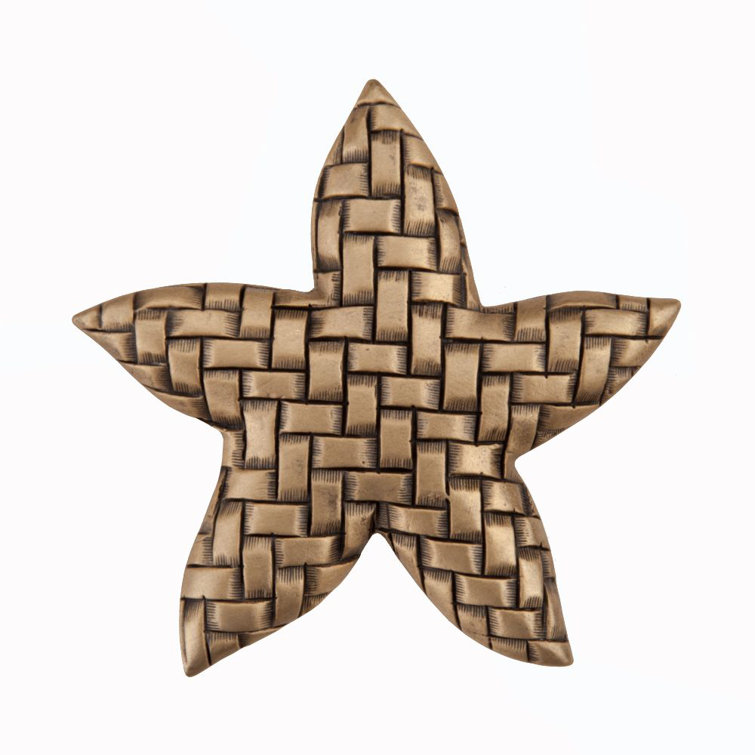 Museum Gold Woven Star Cabinet Knob with Mounting Hardware