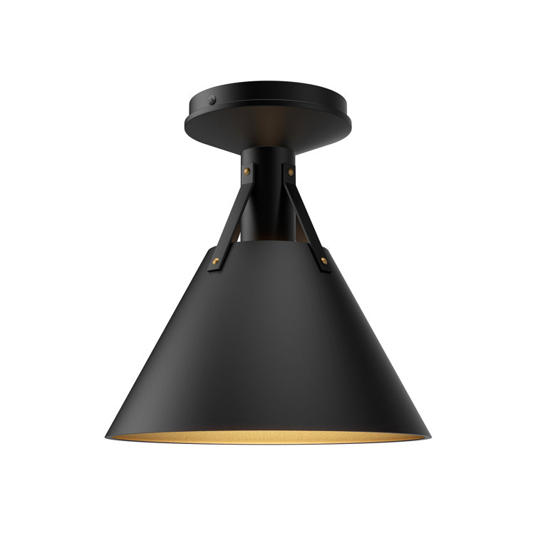 Archer Matte Black 10" Incandescent Flush Mount Light