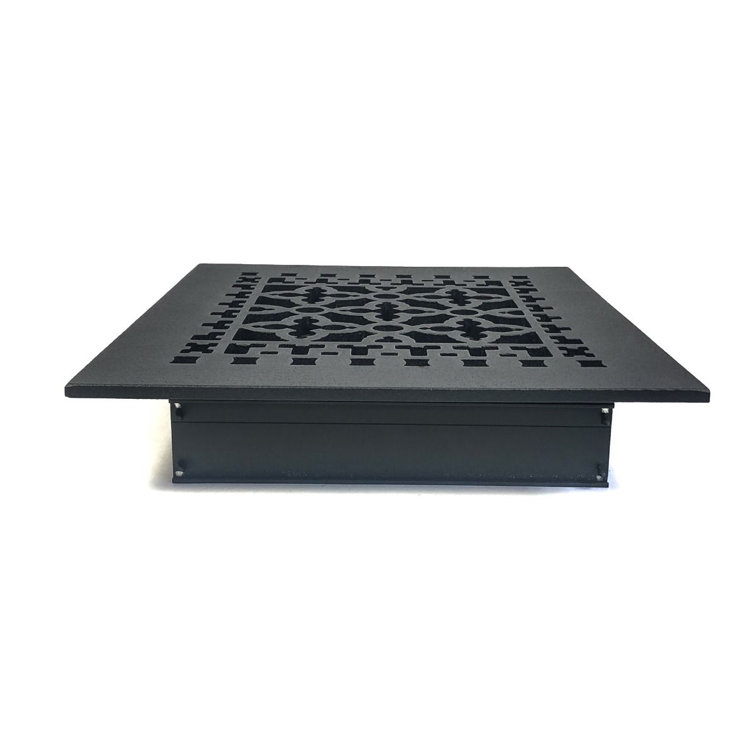 Black Cast Iron Rectangular Air Register with Louvers