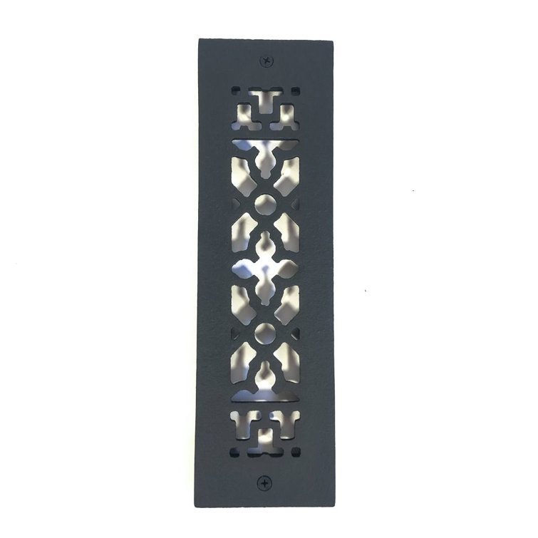 Black Cast Iron Rectangular Grille for Walls and Floors