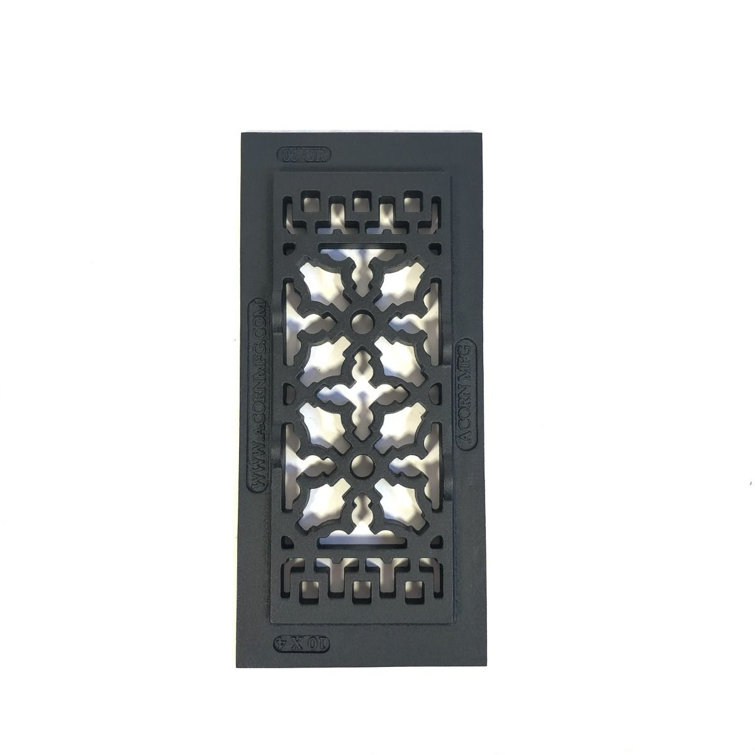 Matte Black Cast Iron Floor Grille 12'' x 5.5''