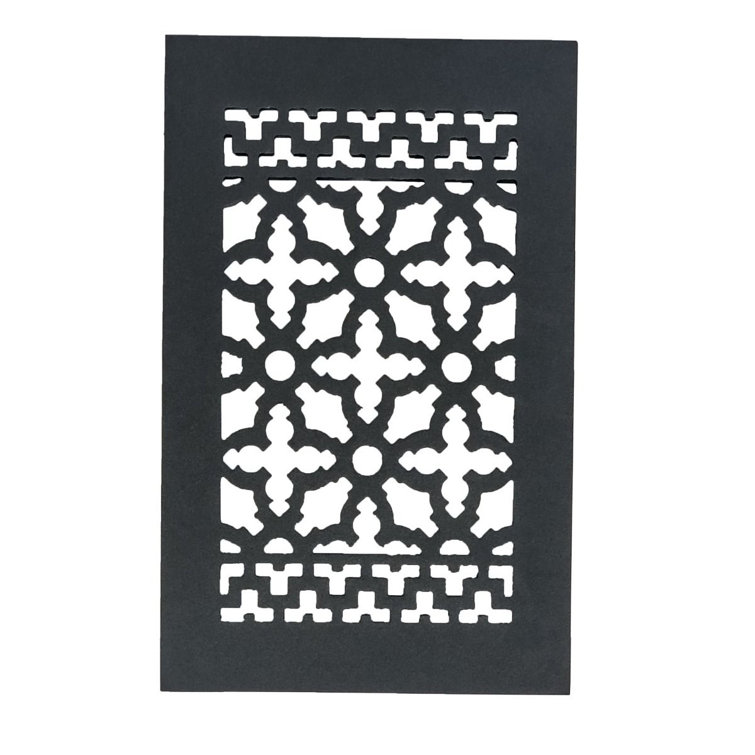 Black Cast Iron Decorative Rectangular Grille for Walls and Floors