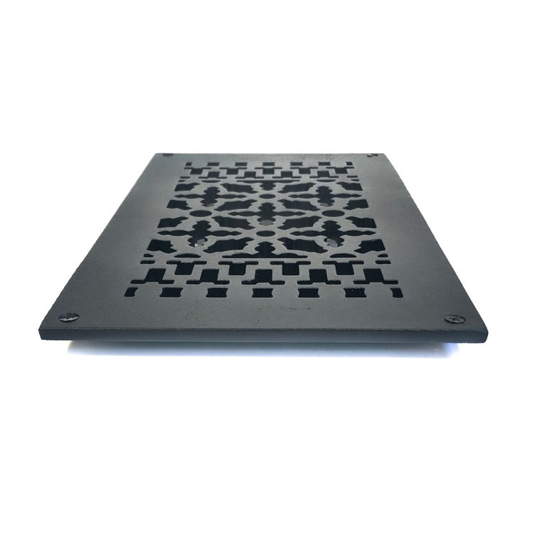 Black Cast Iron Rectangular Decorative Grille 12" x 6"