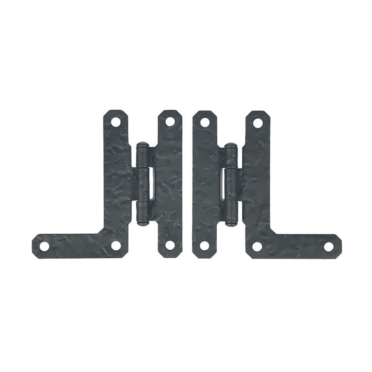 3" Black Iron H-L Style Cabinet Hinge Pair