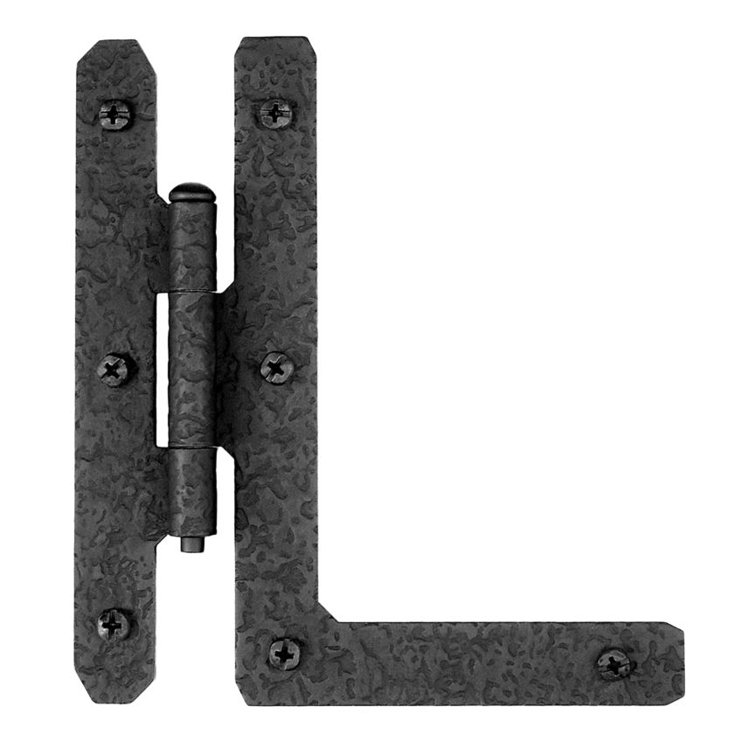 4.5" Black Rough Iron Flush HL Cabinet Door Hinges