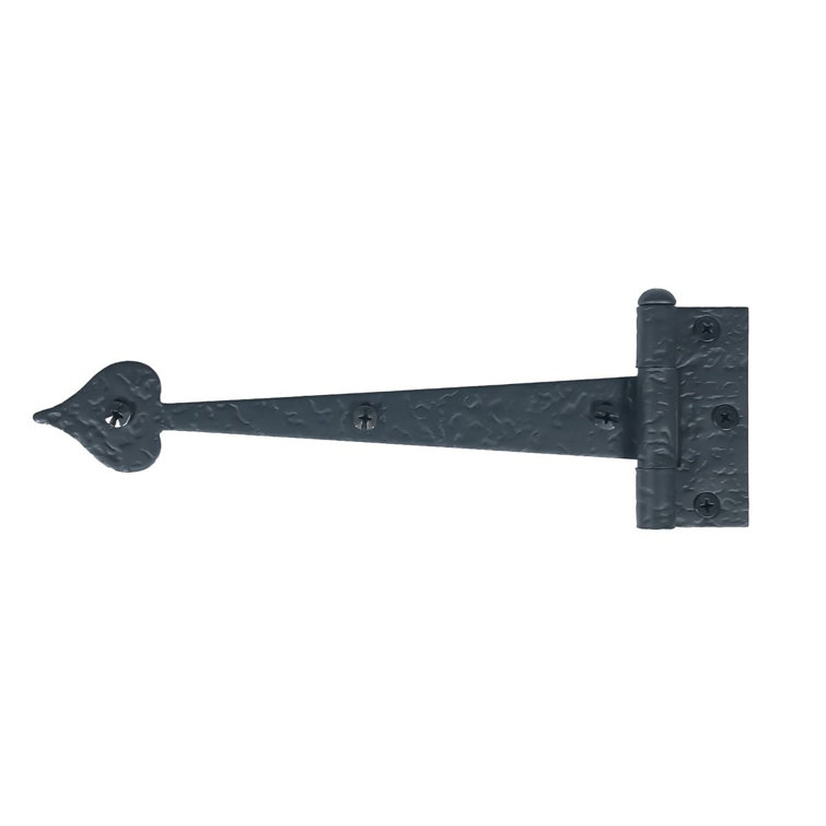 9" Black Rough Heart Strap Hinge for Gates