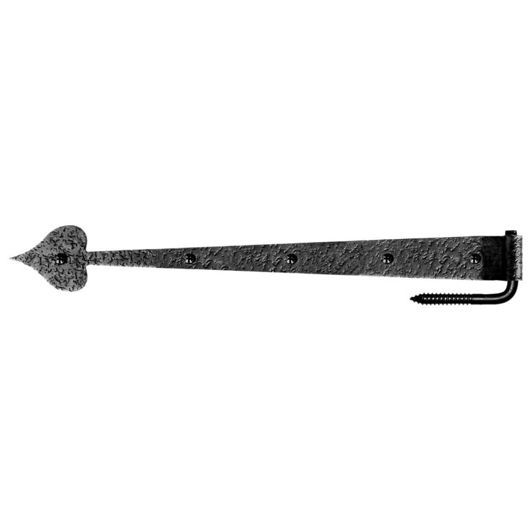 20.5" Black Iron Heart Gate Hinge with Pintle