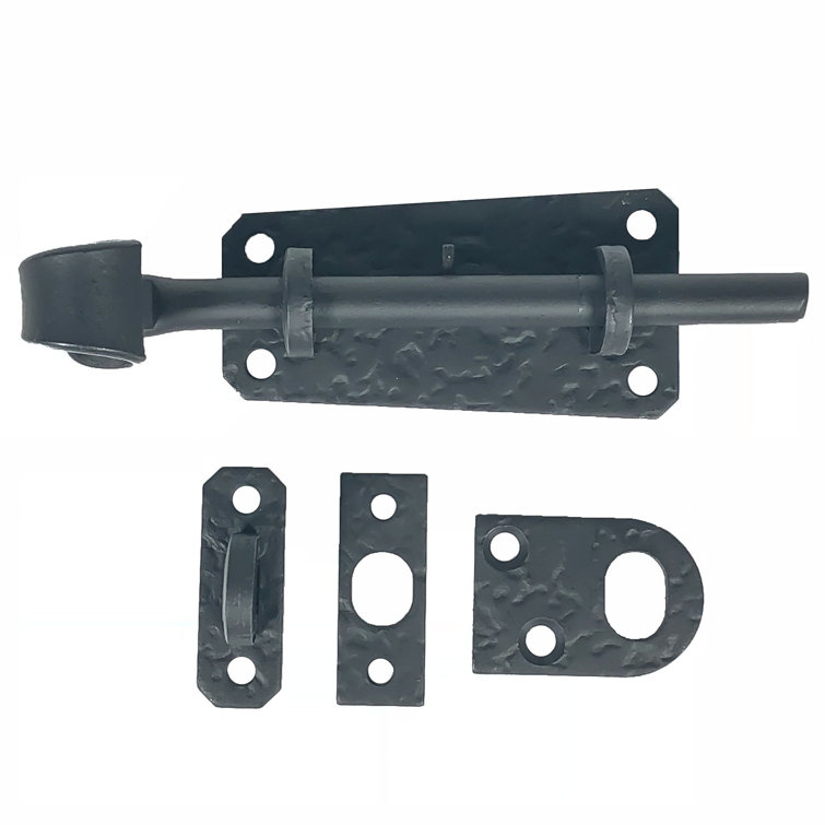 Matte Black Forged Iron Surface Bolt for Gates and Cabinets