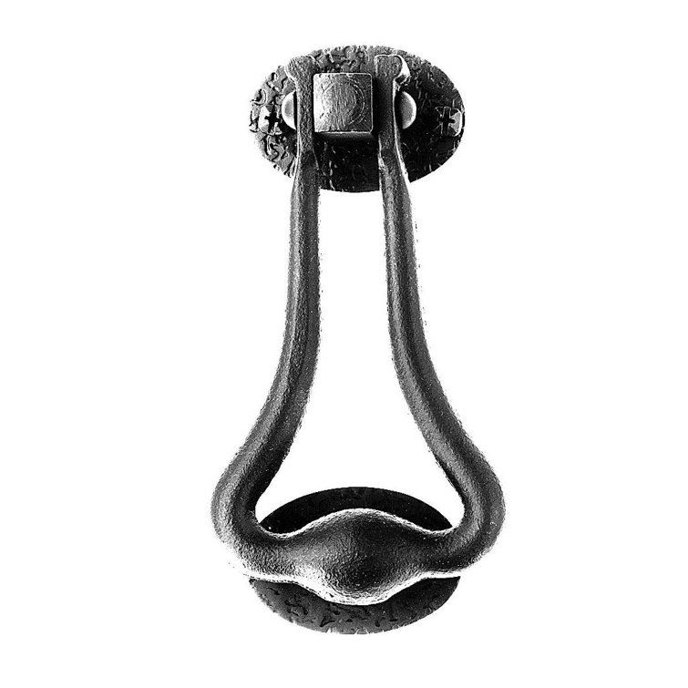 Matte Black Forged Iron Bean Door Knocker