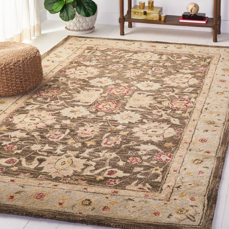 Handmade Gray Wool Tufted Rectangular Area Rug