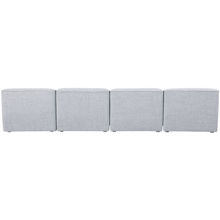 Hollowayville Luxe 132'' Gray Linen Armless Modular Sofa