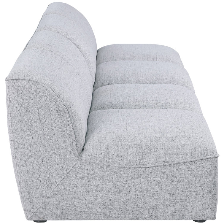 Hollowayville Luxe 132'' Gray Linen Armless Modular Sofa
