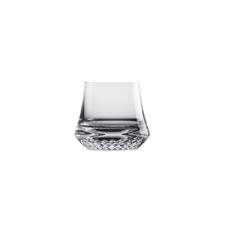 Clear Faceted Crystal Whiskey Glass Set of 2