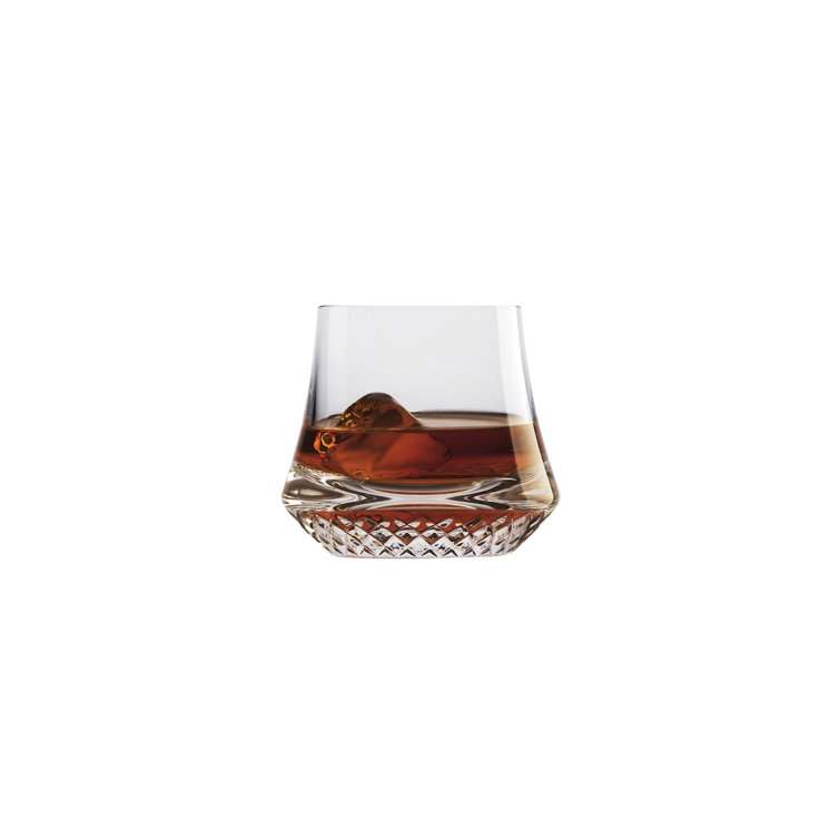 Clear Faceted Crystal Whiskey Glass Set of 2